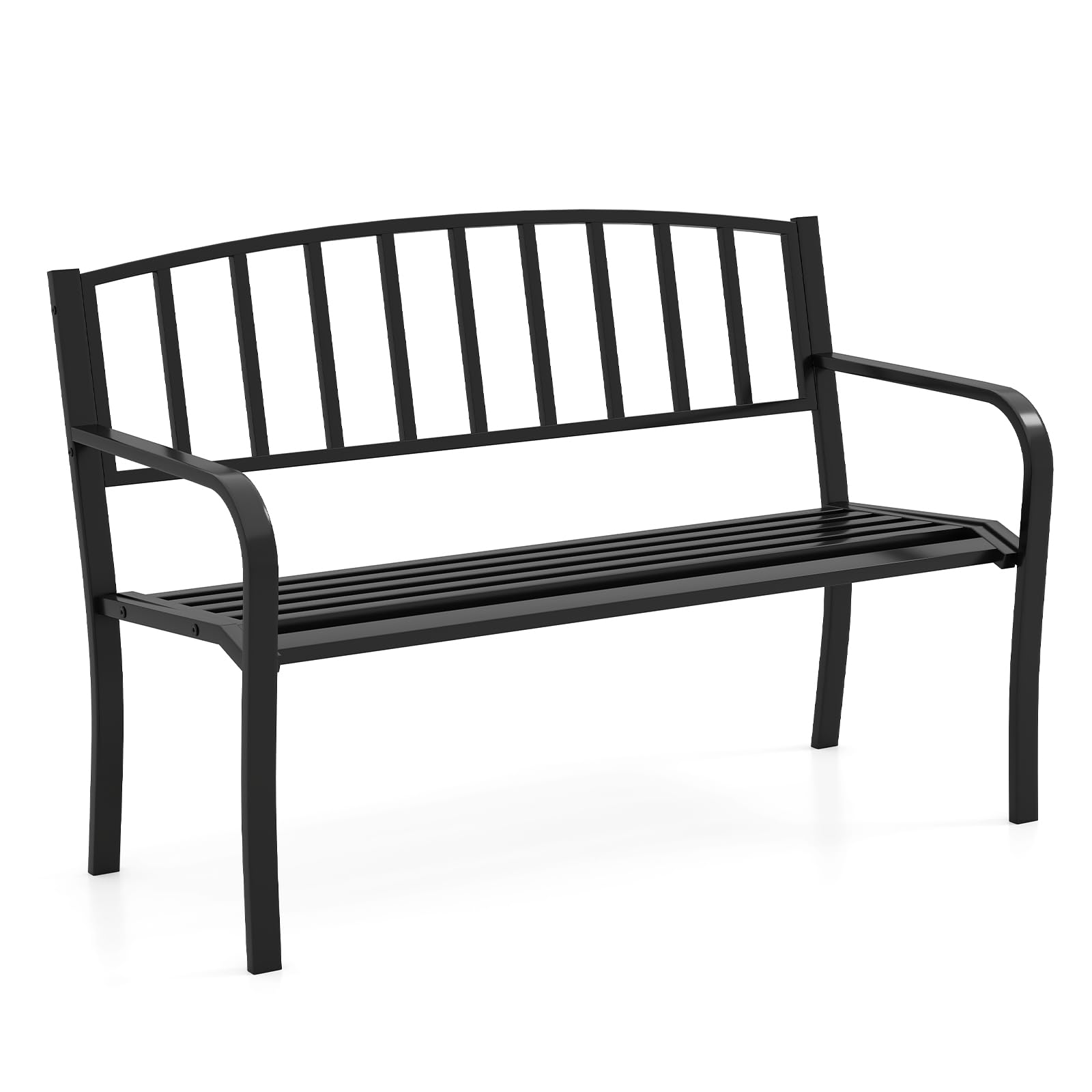 Tangkula Banc de jardin extérieur en métal 127 cm